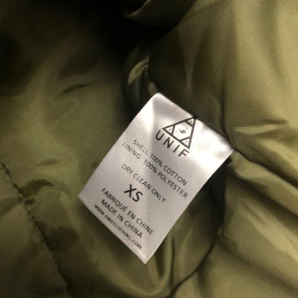 New UNIF Olive Green Jacket - Size XS - Picture 5 of 6